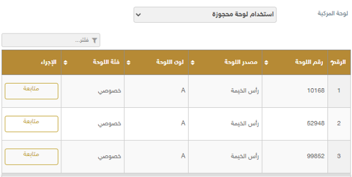 استخدام لوحة محجوزة