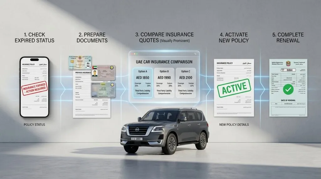 Expired car insurance in UAE, how to renew