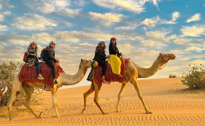 ركوب الجمال في الصحراء