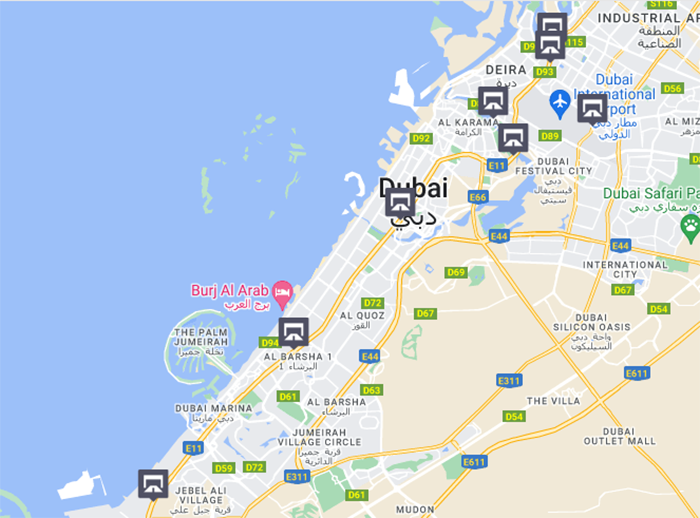 مواقع بوابات سالك على الخريطة