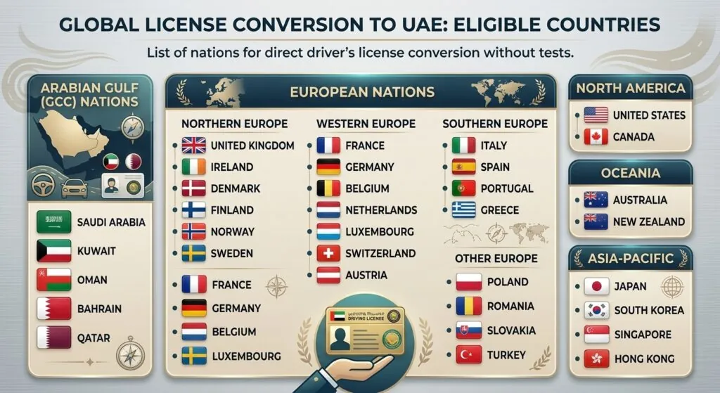 Converting foreign license to UAE driving license