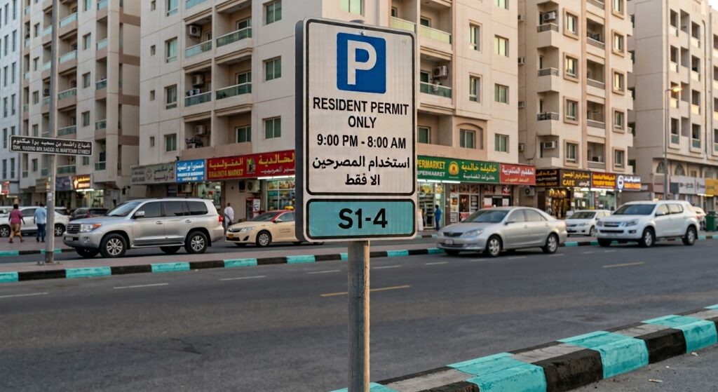 What are the timings for resident parking permit in Abu Dhabi
